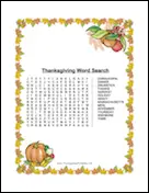 Thanksgiving Leaves Word Search