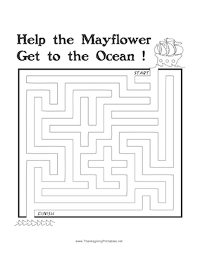 Thanksgiving Maze Mayflower