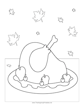 Thanksgiving Turkey Dinner Coloring Page
