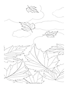 Leaves Falling2 Coloring Page