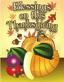 Blessings Thanksgiving Food Card Small