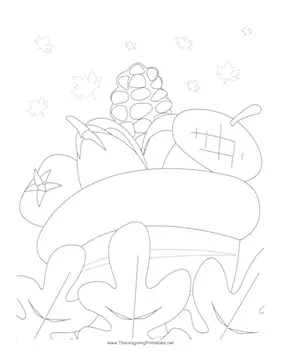 Thanksgiving Acorns Coloring Page