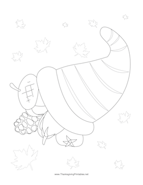 Thanksgiving Cornucopia Coloring Page