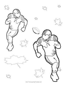 Thanksgiving Football Players Coloring Page