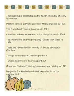 Thanksgiving Fun Facts