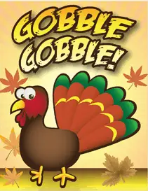 Thanksgiving Gobble Turkey Card Small