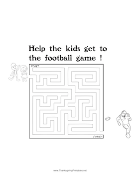 Thanksgiving Maze Kids Football