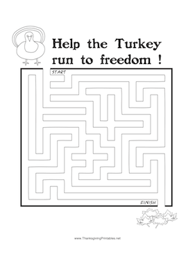 Thanksgiving Maze Turkey Freedom