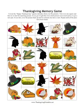 Thanksgiving Memory Game