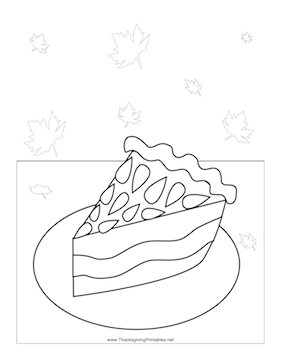 Thanksgiving Slice Pie Coloring Page