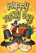 Happy Thanksgiving Pilgrim Kids Card