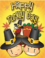 Happy Thanksgiving Pilgrim Kids Card Small