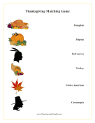 Thanksgiving Matching Game Thanksgiving Printables