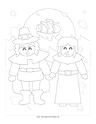 Pilgrims Coloring Page