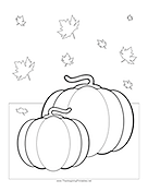 Pumpkin Leaves Coloring Page