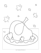 Turkey Dinner Coloring Page