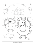 Turkeys Coloring Page